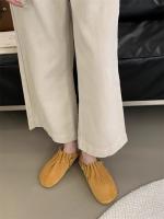 Nuevos Zapatillas de Plataforma para Mujer Primavera-Verano 2025 Versátiles Cordones de Media Pantorrilla en Piel Arrugada - details 14