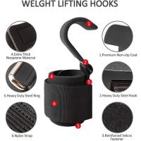 Gancho de levantamiento de pesas para hombre y mujer, correa de muñeca para levantamiento de pesas, soporte de agarre de mano, guantes de Fitness para gimnasio, 1 par - details 6
