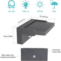 Lámpara LED de Pared de 24W para Exterior Interior IP65, Luz de Pared Ajustable, Moderno Apliques de Pared Aluminio para Entrada Jardines Pasillo Sala, Blanco Cálido 2700K-3000K, Bronce - details 20