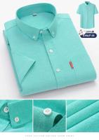 Camisa básica 100% algodón puro, manga corta, casual, business, Oxford, amarillo, blanco, regular USTE, ropa social hombre - details 12