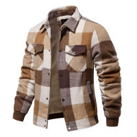 Nuevas chaquetas de otoño e invierno con solapa para hombre, abrigos informales a cuadros, ropa de hombre a la moda - details 1