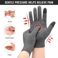 Guantes de cobre de compresión para artritis, guantes de cobre sin dedos para escritura por computadora y trabajo diario, alivio del dolor de manos y soporte - details 30