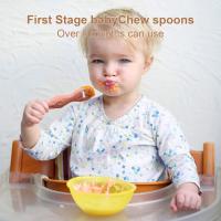 Set De 3 Cucharas De Silicona Para Bebés Y Niños Pequeños Facil De Agarrar Utensilios Para Autoalimentación De Niños Mayores De 6 Meses Color Beige - details 3