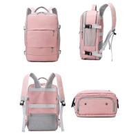 Mochila de viaje de gran capacidad para mujer, bolso de día informal, impermeable, antirrobo, con correa de equipaje y puerto de - details 13
