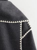 Chaqueta elegante suelta de media temporada para mujer, cuello con bufanda en zigzag, ropa de moda, otoño e invierno, 2024 - details 16