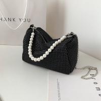 Bolso de mano de gran capacidad con diamantes de imitación, bolso de hombro con cadena de perlas, pequeño bolso cuadrado, bolso de almohada, bolso de cosméticos, bolso de hombro para mujer, fiesta - details 21