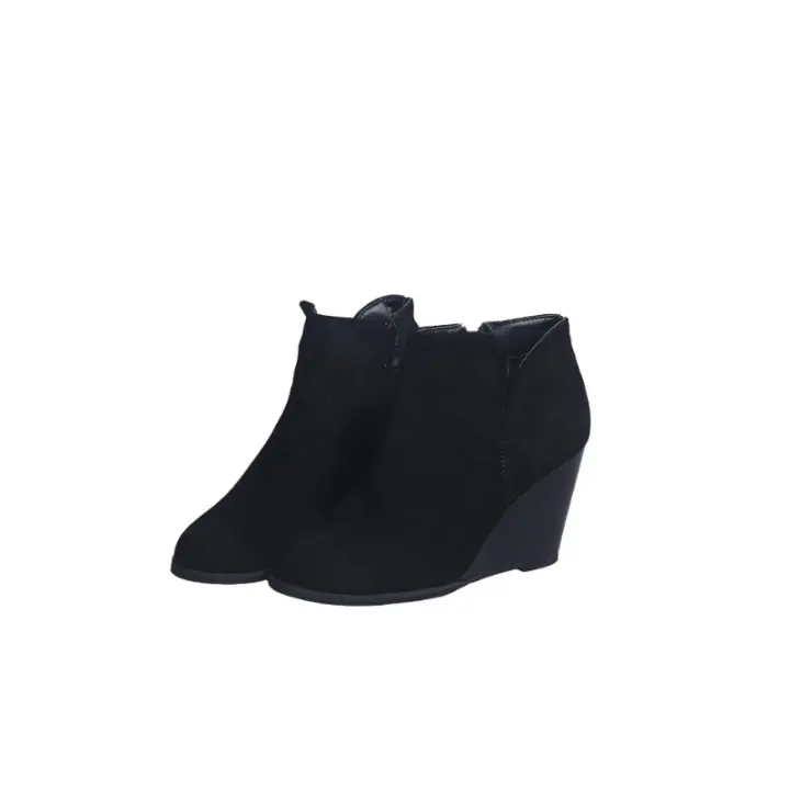 Nuevos zapatos de mujer de otoño con estampado de leopardo, tacón alto, botas Martin con tacón de cuña - 1
