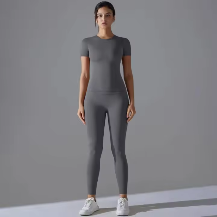 Conjunto Deportivo de Cintura Alta Top de Yoga y Pantalones Equipo Deportivo y Moda - 1