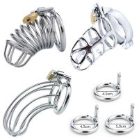 Juguetes sexuales para hombres BDSM, dispositivos de castidad masculina, candados para pene, restricciones sexuales, lealtad al marido, grandes jaulas de metal para el pene, - details 0