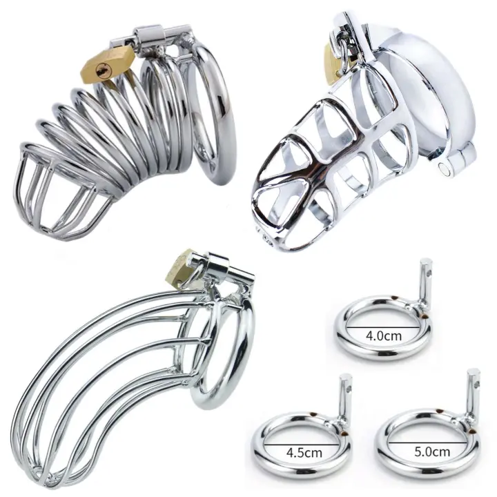 Juguetes sexuales para hombres BDSM, dispositivos de castidad masculina, candados para pene, restricciones sexuales, lealtad al marido, grandes jaulas de metal para el pene, - 1