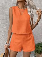 Conjunto de Verano 2025 para Mujer Top Sin Mangas y Shorts Cortos Estilo Casual y Deportivo - details 14