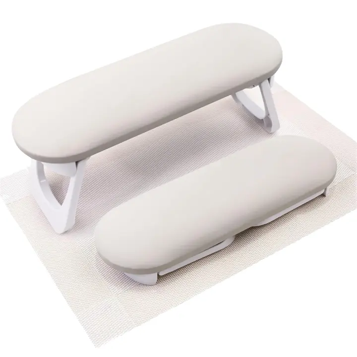 Reposabrazos de uñas de cuero PU plegable, soporte de mano para cojín de uñas acrílico, almohada de mano para uñas, arte de uñas - 1