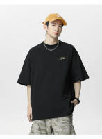 Camiseta de manga corta de algodón vintage hombre 25 verano estampado de letras americanas media manga marca de moda holgada pareja camiseta - details 18