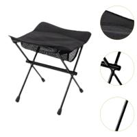 Foldable Camping Stool Fishing Chair Footrest Compact Chair Non Slip Fishing Chair for Patio Outdoor Backpacking Picnic Hiking