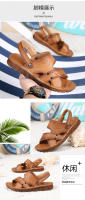 Nuevas sandalias de los hombres de cuero genuino zapatos de playa de los hombres de cuero suave suela suave suela de tendón de res zapatos de cuero fresco cómodo papá zapatos zapatillas hombres - details 9