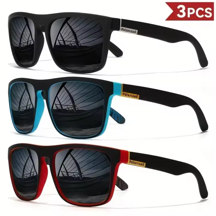 Gafas Polarizadas Cuadradas Clásicas Equipo Deportivo para Hombres y Mujeres Al Aire Libre Fiestas - 1