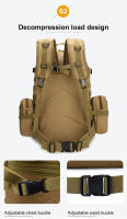 Mochila de senderismo 4 en 1 de 50l para hombre, bolsa de asalto multifuncional impermeable, desmontable, para exteriores - details 3