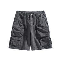 Pantalones cortos de algodón puro de verano para hombre, pantalones cortos cómodos y transpirables con múltiples bolsillos, pantalones cortos Cargo con movimiento, nuevos pantalones cortos de mezclilla de moda sólida para hombre - details 2