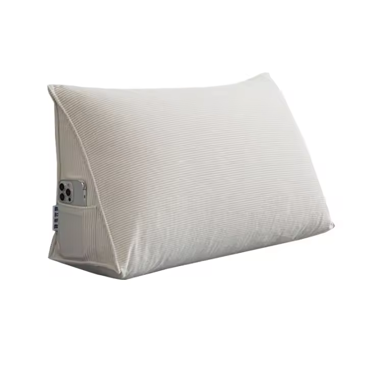 HEHUAI HT Cojín de Espalda de Algodón 100% Diseño de Almohada de Lectura Triangular - 1