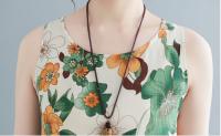 Vestido Floral Vintage de Algodón sin Mangas Vestido Largo de Verano Suelto y Elegante para Mujeres - details 6