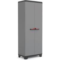 Armario de estilo alto | Armario alto de almacenamiento | Resina | 2 puertas y 3 estantes regulables en altura | Color Gris/Negro | 173 x 68 x 39 cm - details 19