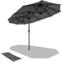 Sombrilla Parasol Rectangular, Sombrillas Jardin para Terraza Playa Piscina Mercado Patio Exterior, 300 x 150 cm, Protección Solar UV50+, Doble Beige - details 13