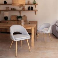 Pack de 2 Sillas de Comedor Tapizadas, Acolchadas y Ergonómicas, Estilo Moderno para Salón, Dormitorio o Cocina - details 1
