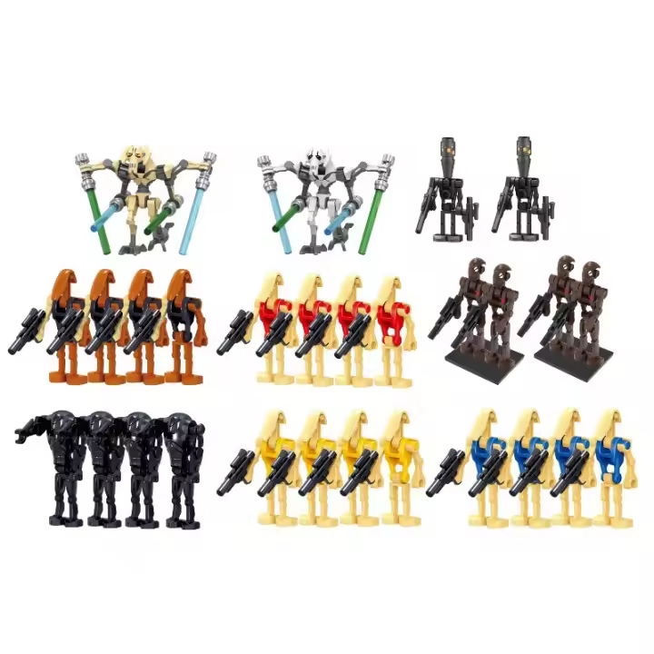 Figuras de acción de bloques de construcción para niños, soldados de batalla, generales y droides, juego de armas, regalo de cumpleaños, 28 piezas - 1