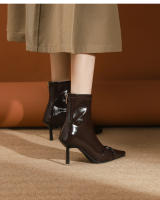 Moda nueva hebilla de cinturón stiletto botas cortas de mujer - details 16