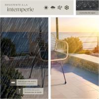 Muebles Jardín Exterior Resistentes a Intemperie, 2 Sillas con Cojines (Fundas Extraíbles), 1 Mesa con Cristal - details 6