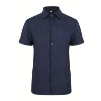 Camisa clásica de manga corta para hombre, camisa informal de Color sólido para vacaciones de verano - details 22