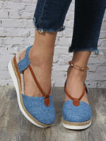 Sandalias de Mujer con Tacón en Cuña Nueva Diseño Gladiator para Verano Zapatos de Diseñador Cubierta de Punta Clásica Tallas Medianas y Grandes - details 8