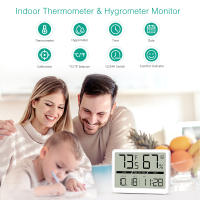 ORIA-medidor de humedad para habitación, higrómetro LCD de gran número, preciso, con reloj - details 1