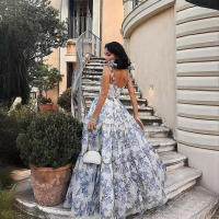 Nuevo vestido de noche largo y elegante de organza con hombros descubiertos para mujer, moda primavera verano - details 3