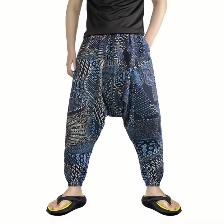2025 pantalones de algodón para hombre, harén, elfo suelto, colgante, entrepierna, ratón volador, pantalones para hombre - 1