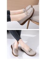 Zapatos de mujer de primavera nuevo estilo Mocasines de cuero genuino, punta redonda, planos, antideslizantes, suela suave Comodidad individual para mujeres de edad media y mayor - details 11