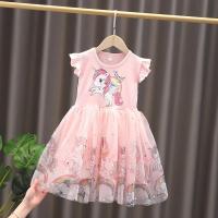 Vestido de princesa de unicornio para niñas, arcoíris, Lentejuelas, malla, Faldas para princesa, verano de cumpleaños - details 2
