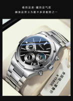 Reloj para hombre Reloj multifuncional Calendario Cronógrafo de fase lunar Reloj para hombre Cinturón de acero Luminoso resistente al agua - details 14