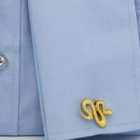 Diseño de patrón de serpiente Krait para hombre, material de latón de alta calidad, gemelos dorados, venta al por mayor y al por menor - details 4