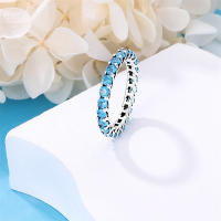 Anillos de circonia cúbica para mujer, Plata de Ley 2024 925 auténtica, cielo estrellado, amor, joyería de compromiso de boda, regalo de cumpleaños - details 5