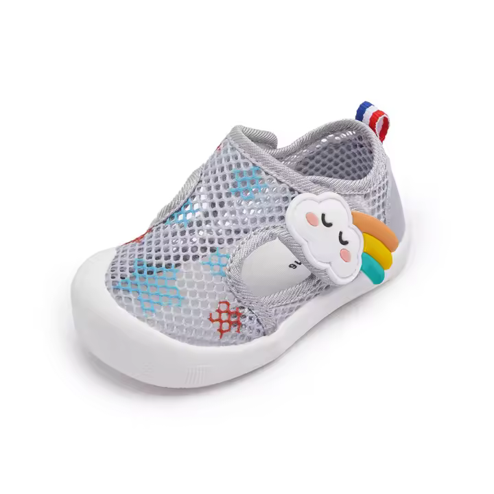 Sandalias de malla para bebé, niño y niña, zapatos transpirables de Punta cerrada con Velcro para caminar, deportes al aire libre, Verano - 1