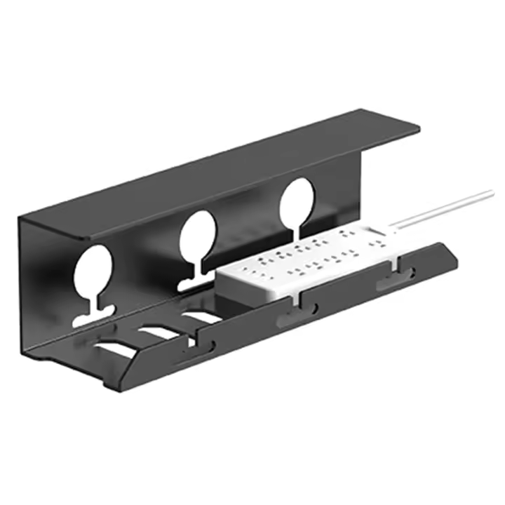 Gestión de cables para debajo del escritorio, bandeja de cables de Metal con abrazadera, tira de alimentación, soporte de Cable sin perforación, resistente y espacioso M - 1