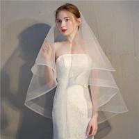 En Stock velos de Boda cortos dos capas novia blanco marfil velo de novia accesorios nupciales Boda 2025 - details 3
