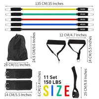 Exercise Band For Workout 11Pcs Set 150 Lbs Adjustable Elastic TPE With Handle Door Anchor Resistance Band For Men Full Set - details 0
