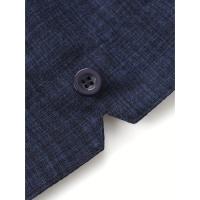 Camisa clásica de manga corta para hombre, camisa informal de Color sólido para vacaciones de verano - details 23