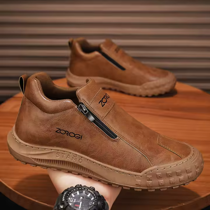 Zapatos Blancos de Primavera 2014 Moda Casual para Hombres Calzado de Tendencia de la Cremallera Superior al Aire Libre - 1