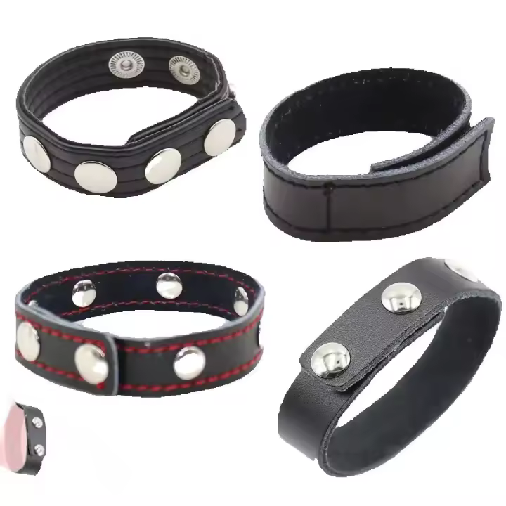 Leten-Anillo ajustable con bola de cuero para retrasar la eyaculación, anillos de bloqueo de Semen, accesorios eróticos, Juguetes sexuales para hombres, productos para adultos - 1