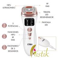 con Pantalla Máquina Facial para Eliminar las Arrugas Masajeador Ultrasonidos RF EMS LED Rejuvenecimiento Antienvejecimiento Cuello Barbilla Cara Regenerador Terapia en Casa Regalar Mujer Radiofrecuencia - details 1