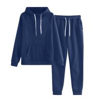 Suéter con capucha de manga larga para mujer, traje informal suelto de dos piezas, Color sólido, talla grande, nuevo - details 1
