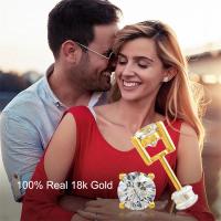 Pendientes de diamantes de moissanita de oro auténtico 18K originales regalo delicado para mujer joyería fina hechos en China - details 8